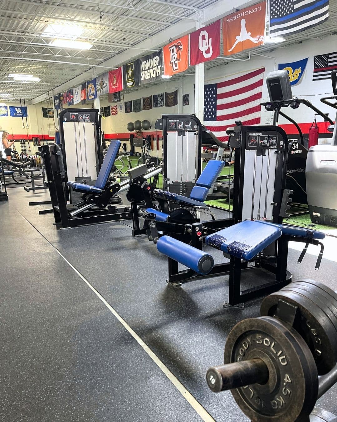 Weight room floor at AIM Performance Training in Mentor, Ohio