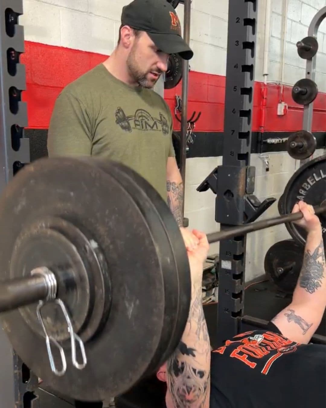 Barbell squat session at AIM Performance Training in Mentor, Ohio